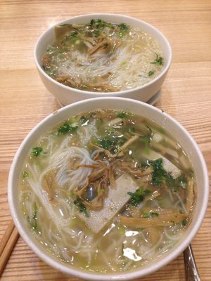 Bun - noodle soup at Loving Hut - Chua Lang in Hanoi