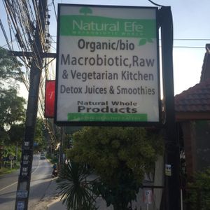 signboard at Natural Efe Macrobiotic World in Phuket