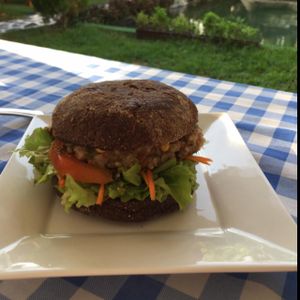 vegan burger) at Natural Efe Macrobiotic World in Phuket