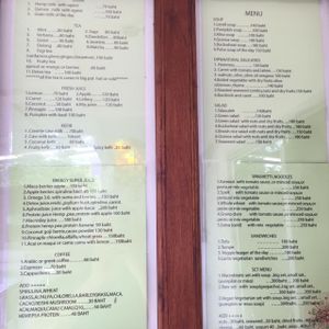 menu at Natural Efe Macrobiotic World in Phuket