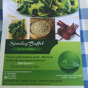 Yummy & healthy Sunday buffet NOT to be missed.  at Natural Efe Macrobiotic World in Phuket