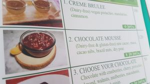 We ordered choco mousse. Chocolaty enough, but the texture is not as what I expected. at Natural Efe Macrobiotic World in Phuket