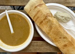 €16 for lukewarm, bland "dal" and a tasteless masala dosa   at Vega Food in Rome