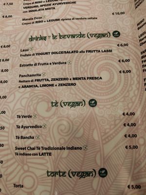 Menù at Vega Food in Rome