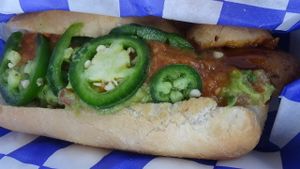 Gun slinger and fries at Delia's in Atlanta