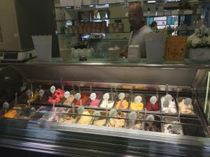 inside the shop at Gelato Giulivo in Rome