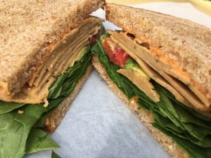 House-made, un-turkey, vegan sandwich.  at Durham Co-op Market in Durham
