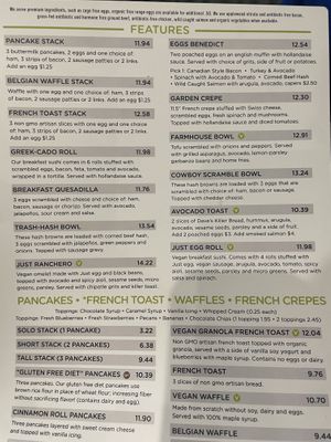 Features at Hot Stacks Cafe in Myrtle Beach