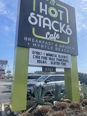 Super exciting to see Vegan on the Marquis ￼ at Hot Stacks Cafe in Myrtle Beach
