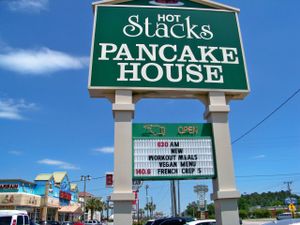 Vegan Menu on sign at Hot Stacks Cafe in Myrtle Beach