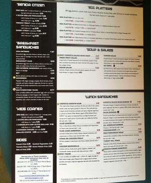 Menu side 2 at Hot Stacks Cafe in Myrtle Beach