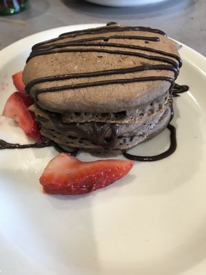 Vegan Lava pancakes!!! Wow!!! Heavenly!!  at Hot Stacks Cafe in Myrtle Beach