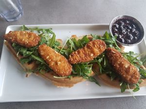 Chicken and waffles at Hot Stacks Cafe in Myrtle Beach