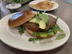This is the vegan sausage sandwich and of course I can't remember what the name of it is. Amazing! at Hot Stacks Cafe in Myrtle Beach