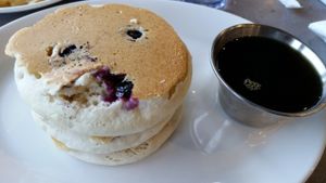Vegan blueberry waffles at Hot Stacks Cafe in Myrtle Beach