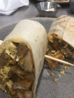 Vegan burrito  at Hot Stacks Cafe in Myrtle Beach