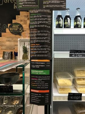 Menu at Green and Go in Rome