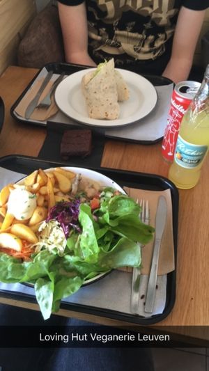vegan vol-au-vent with lemonade and a brownie for €15 for Dagen Zonder Vlees at Loving Hut Veganerie in Leuven