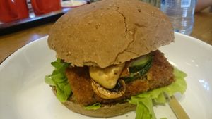 burger at Loving Hut Veganerie in Leuven