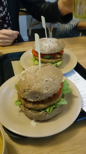 Burgers at Loving Hut Veganerie in Leuven