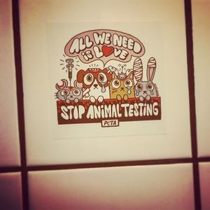 In the bathroom at Loving Hut Veganerie in Leuven