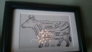 Inside decor at Loving Hut Veganerie in Leuven