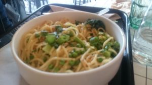 broccoli pasta at Loving Hut Veganerie in Leuven
