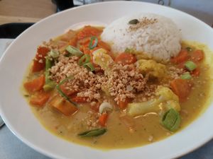 Vegetable curry at Loving Hut Veganerie in Leuven