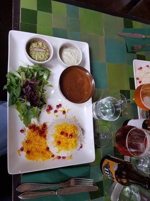 Persian dish Fesenjoon  at Sajvva in Malmo
