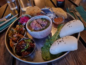 Asian fusion dish at Sajvva in Malmo