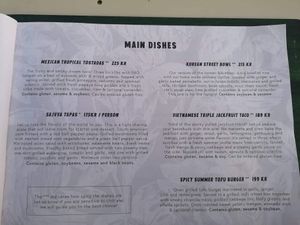 Menu at Sajvva in Malmo