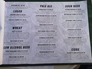 Menu at Sajvva in Malmo