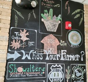 The board at Greens & Grains Cafe in Harrisonburg
