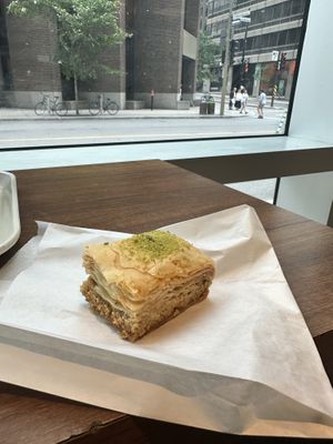 Vegan baklava  at Falafel Avenue - University in Montreal