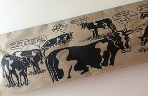 Good bread, cute bags at Cheeseboard Pizza in Berkeley