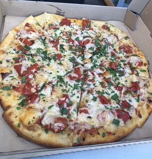 Vegan pizza at Cheeseboard Pizza in Berkeley