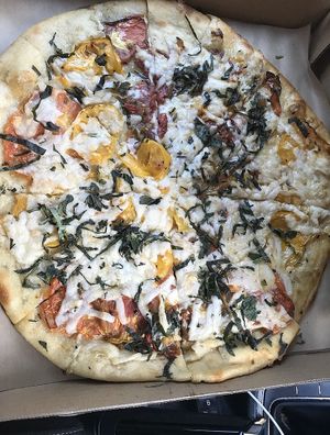 Vegan pie  at Cheeseboard Pizza in Berkeley