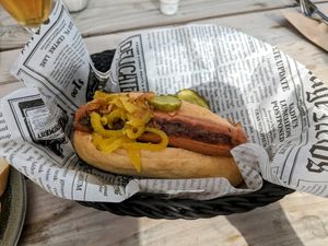 Vegan hotdog at Paal 9 in Den Hoorn Texel