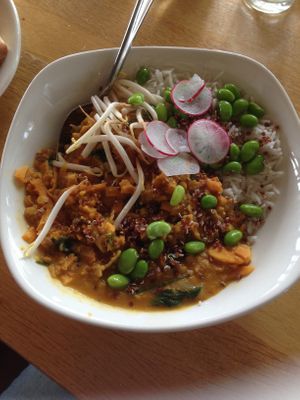 Dahl with rice at Paal 9 in Den Hoorn Texel