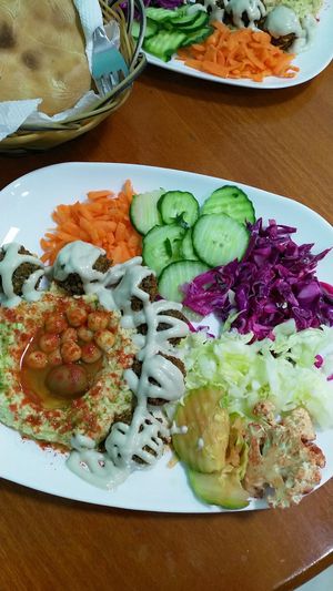 Falafel plate at Dr. Falafel in Ohrid