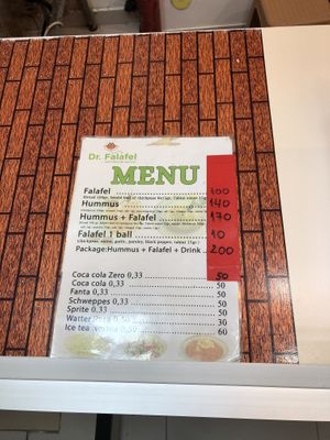 Menu  at Dr. Falafel in Ohrid
