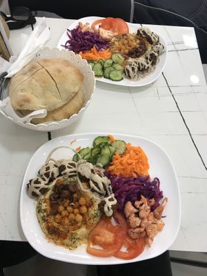 Hummus and falafel plate at Dr. Falafel in Ohrid