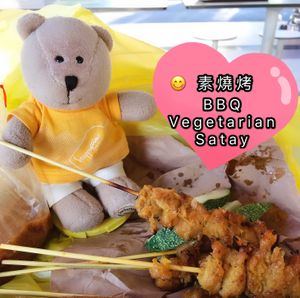 BBQ Satay 80 cents each at Victor Veggie 味特素食 in Central Singapore