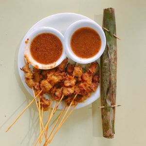 10 mock chicken satay ($8) & 1 otah (80cent) at Victor Veggie 味特素食 in Central Singapore