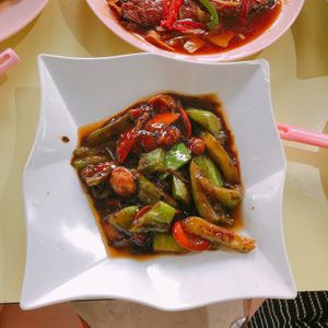 Bitter gourd w mock chicken at Choo Zai Zhai 自在斋 - Circuit Rd in Central Singapore