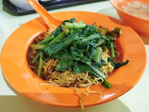 Requested NO mock meat, that's why uncle gave me lots of veggie at Meng Heng Vegetarian 民兴素食 in Central Singapore