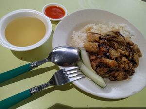 Veg chicken rice, $3.50 at He Hua Vegetarian 荷花素食 in Central Singapore