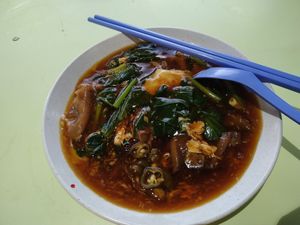 Veg hor fun (egg gravy) $3.50 at He Hua Vegetarian 荷花素食 in Central Singapore