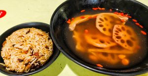 Any combination of soup + rice = $6 at Jeun VirtueFarm in Central Singapore