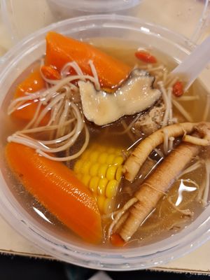Ginseng Enoki mushroom 4 noble soup ~ 7/11/22 at Jeun VirtueFarm in Central Singapore